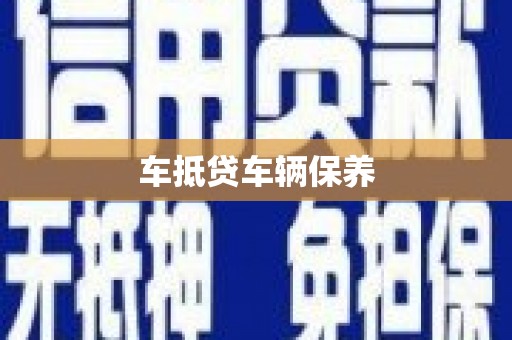 邗江车抵贷车辆保养