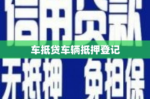 四会车抵贷车辆抵押登记
