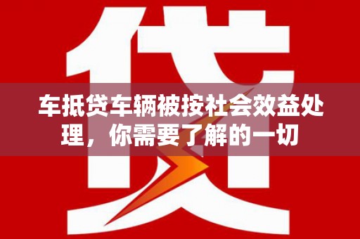波密车抵贷车辆被按社会效益处理，你需要了解的一切