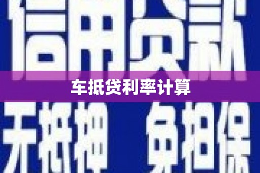 波密车抵贷利率计算