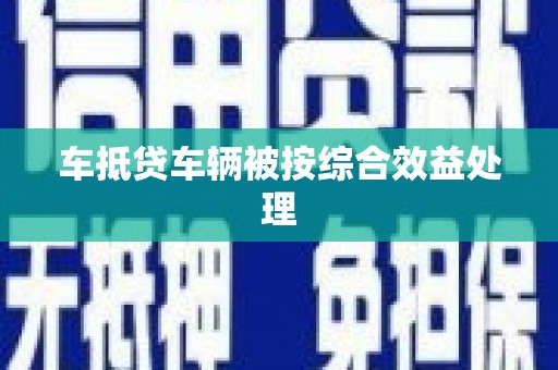 赫山车抵贷车辆被按综合效益处理