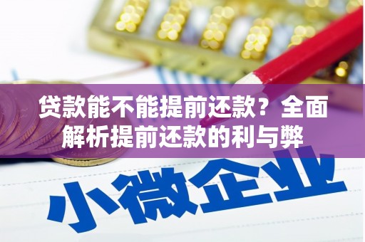 琼山贷款能不能提前还款？全面解析提前还款的利与弊