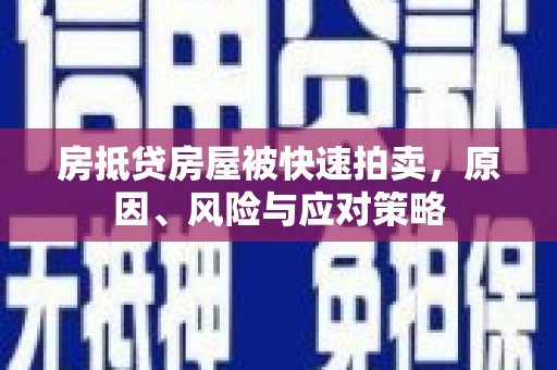 茂南房抵贷房屋被快速拍卖，原因、风险与应对策略