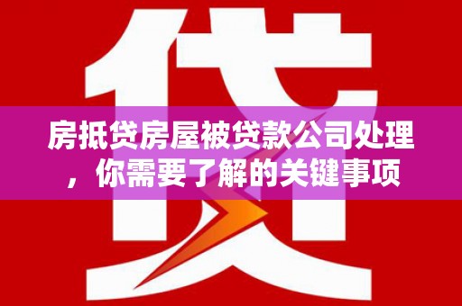 砀山房抵贷房屋被贷款公司处理，你需要了解的关键事项