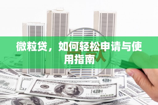 红原微粒贷，如何轻松申请与使用指南