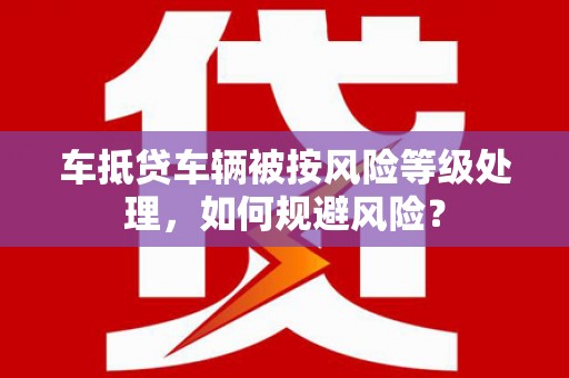 阜南车抵贷车辆被按风险等级处理，如何规避风险？