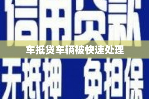 雅江车抵贷车辆被快速处理
