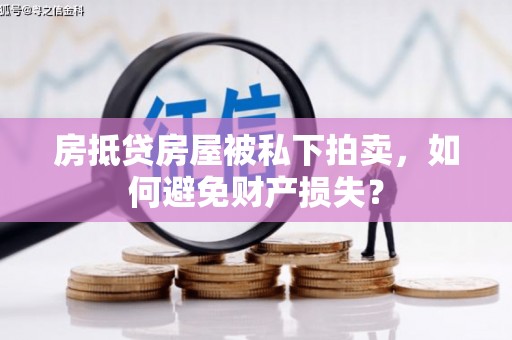 九原房抵贷房屋被私下拍卖，如何避免财产损失？