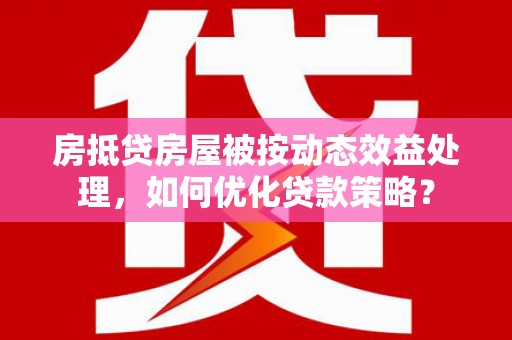 平塘房抵贷房屋被按动态效益处理，如何优化贷款策略？