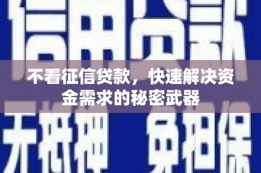 呼和浩特不看征信贷款，快速解决资金需求的秘密武器