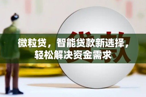临洮微粒贷，智能贷款新选择，轻松解决资金需求