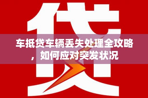 项城车抵贷车辆丢失处理全攻略，如何应对突发状况