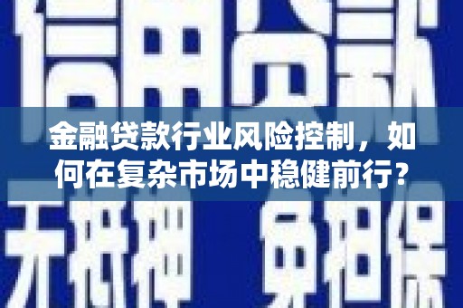 化隆金融贷款行业风险控制，如何在复杂市场中稳健前行？