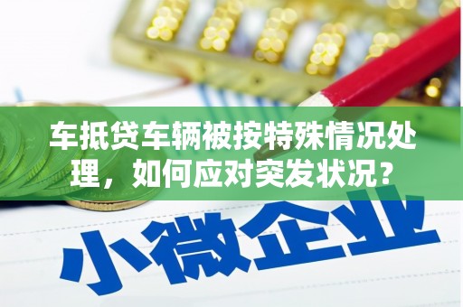 金口河车抵贷车辆被按特殊情况处理，如何应对突发状况？