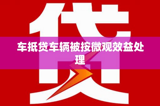 凭祥车抵贷车辆被按微观效益处理