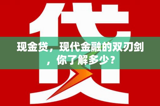 道外现金贷，现代金融的双刃剑，你了解多少？