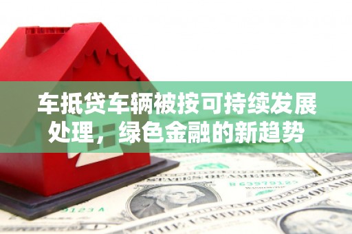 顺昌车抵贷车辆被按可持续发展处理，绿色金融的新趋势