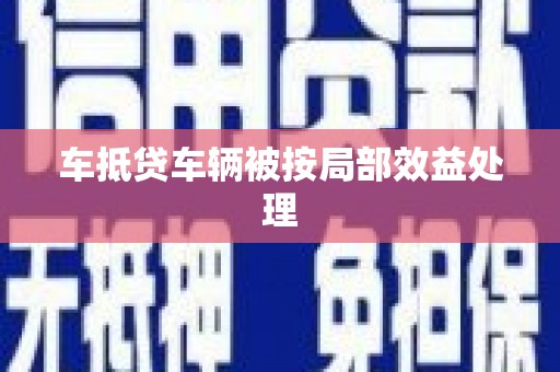 化隆车抵贷车辆被按局部效益处理