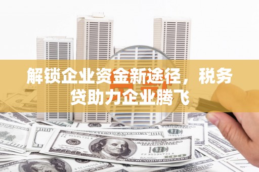金乡解锁企业资金新途径，税务贷助力企业腾飞