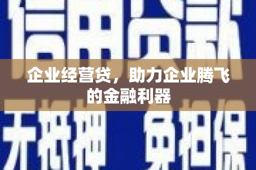 秀山企业经营贷，助力企业腾飞的金融利器