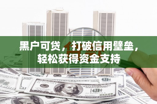 雨山黑户可贷，打破信用壁垒，轻松获得资金支持