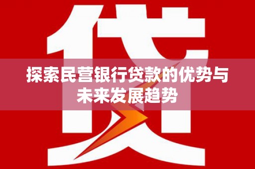 黑水探索民营银行贷款的优势与未来发展趋势