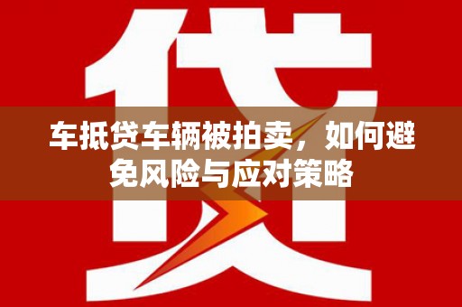 肃北车抵贷车辆被拍卖，如何避免风险与应对策略