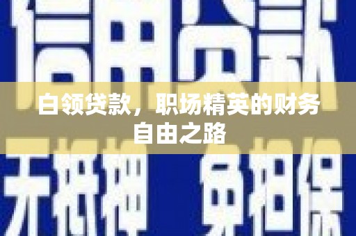 花地玛堂区白领贷款，职场精英的财务自由之路