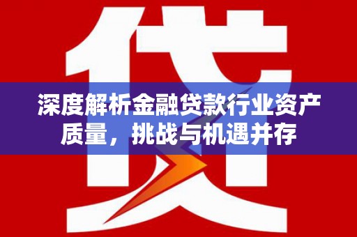 辽阳深度解析金融贷款行业资产质量，挑战与机遇并存