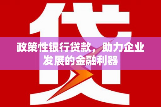 高明政策性银行贷款，助力企业发展的金融利器