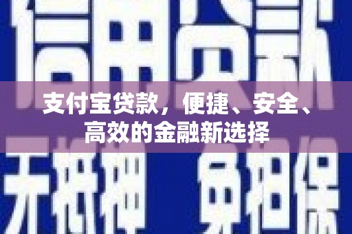 黔东南支付宝贷款，便捷、安全、高效的金融新选择