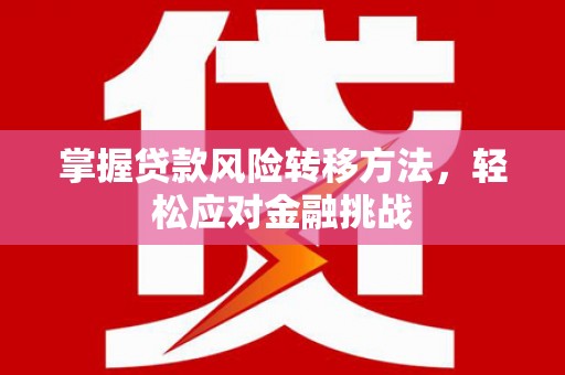 疏附掌握贷款风险转移方法，轻松应对金融挑战
