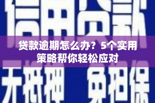彭山贷款逾期怎么办？5个实用策略帮你轻松应对