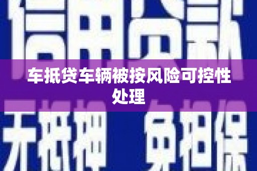 利津车抵贷车辆被按风险可控性处理