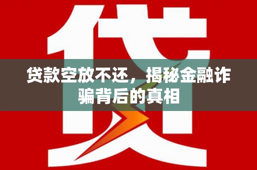 红寺堡贷款空放不还，揭秘金融诈骗背后的真相