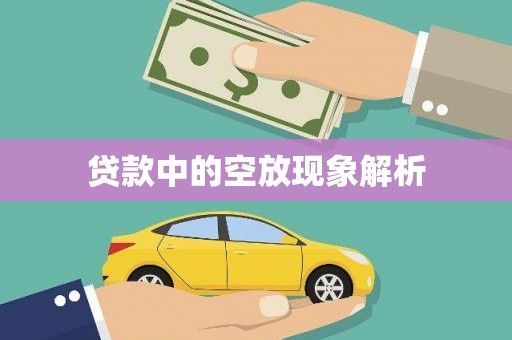 武定贷款中的空放现象解析