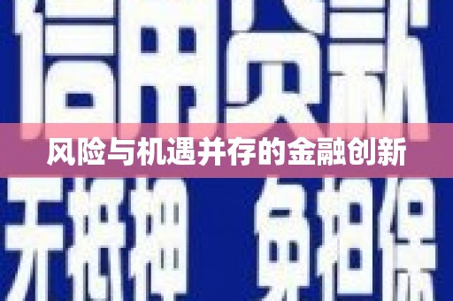 横县风险与机遇并存的金融创新