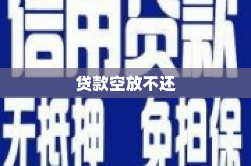 中卫贷款空放不还